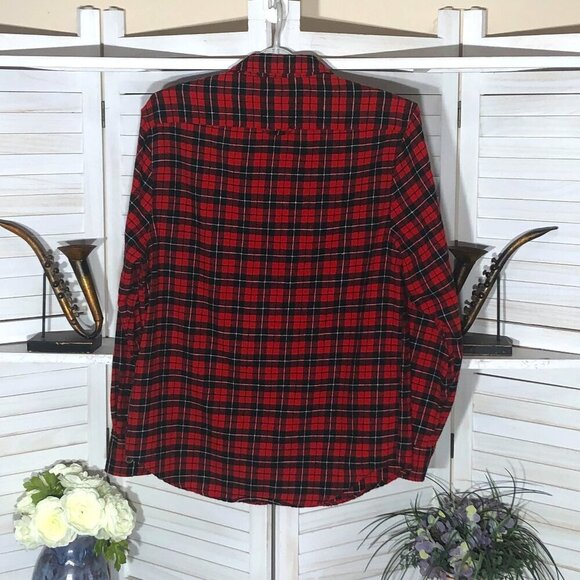Jachs Red Black Plaid Flannel Shirt Large - Picture 2 of 7